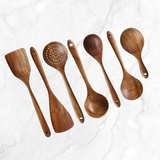 Eco-Friendly Teak Wood Kitchen Utensil Set (7-piece)