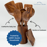 Eco-Friendly Teak Wood Kitchen Utensil Set (9-piece)