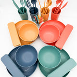 32-Piece Wheat Straw Tableware Set