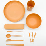 32-Piece Wheat Straw Tableware Set