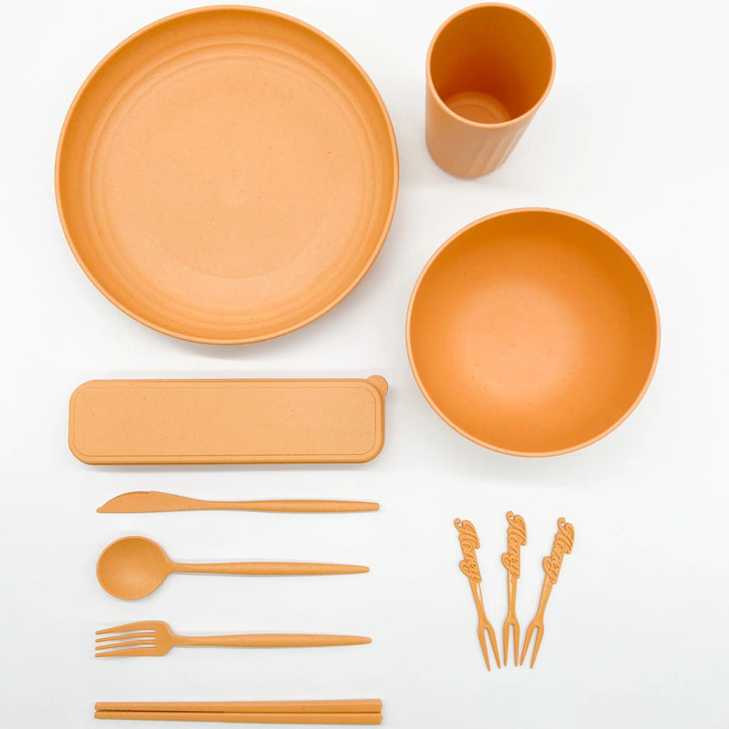 Straw Tableware 32-Piece Wheat Straw Tableware Set – Australian Abode