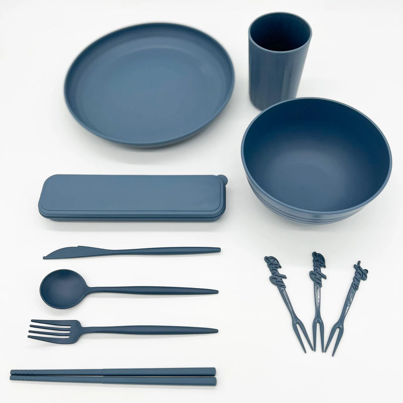 32-Piece Wheat Straw Tableware Set