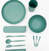 32-Piece Wheat Straw Tableware Set