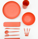 32-Piece Wheat Straw Tableware Set