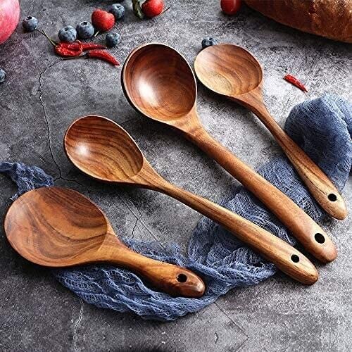 Eco-Friendly Teak Wood Kitchen Utensil Set (7-piece)